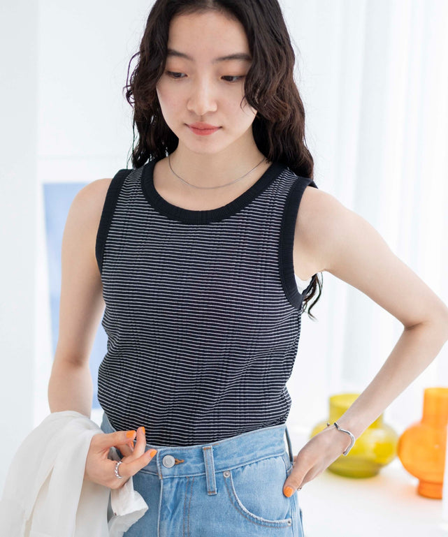 ブラック系ボーダー　モデル:163cm F着用