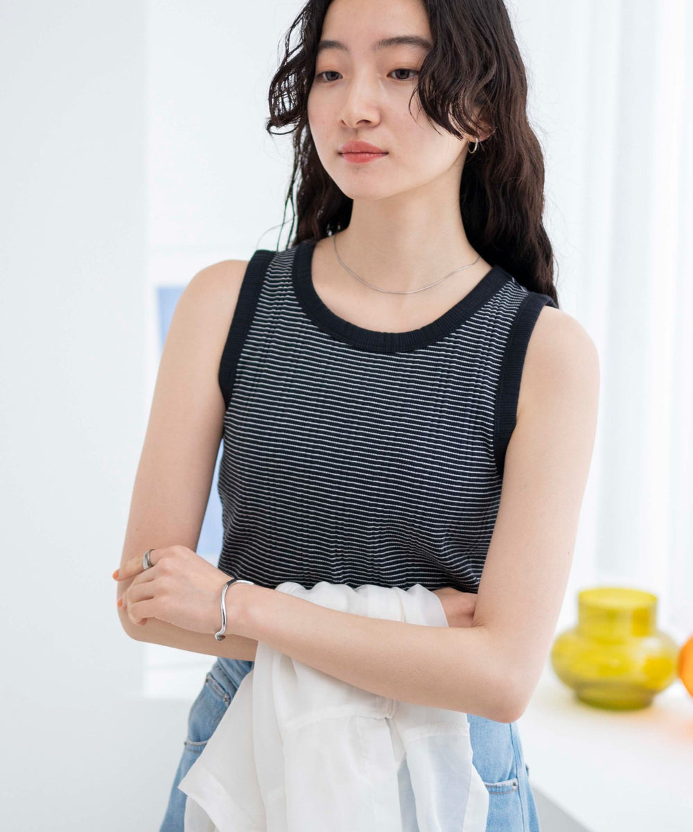 ブラック系ボーダー　モデル:163cm F着用