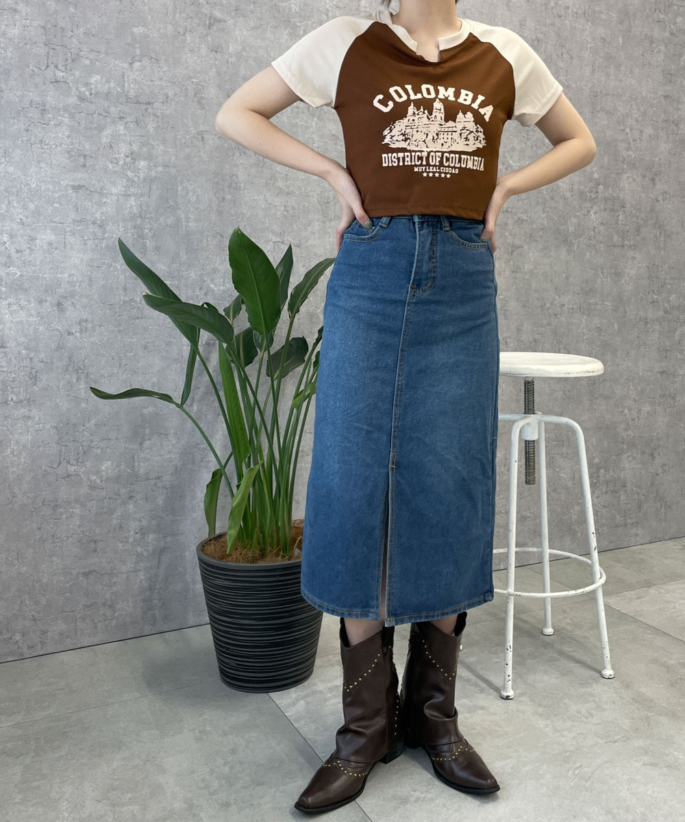 デニムミドルスカート【一部店舗限定】｜WEGO（ウィゴー） – WEGO  