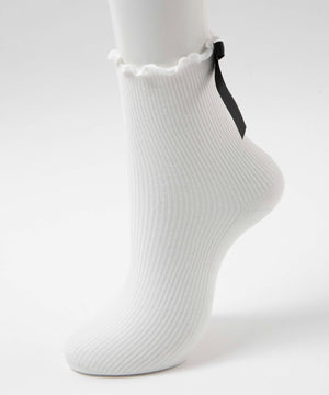 バックリボンクルーソックス