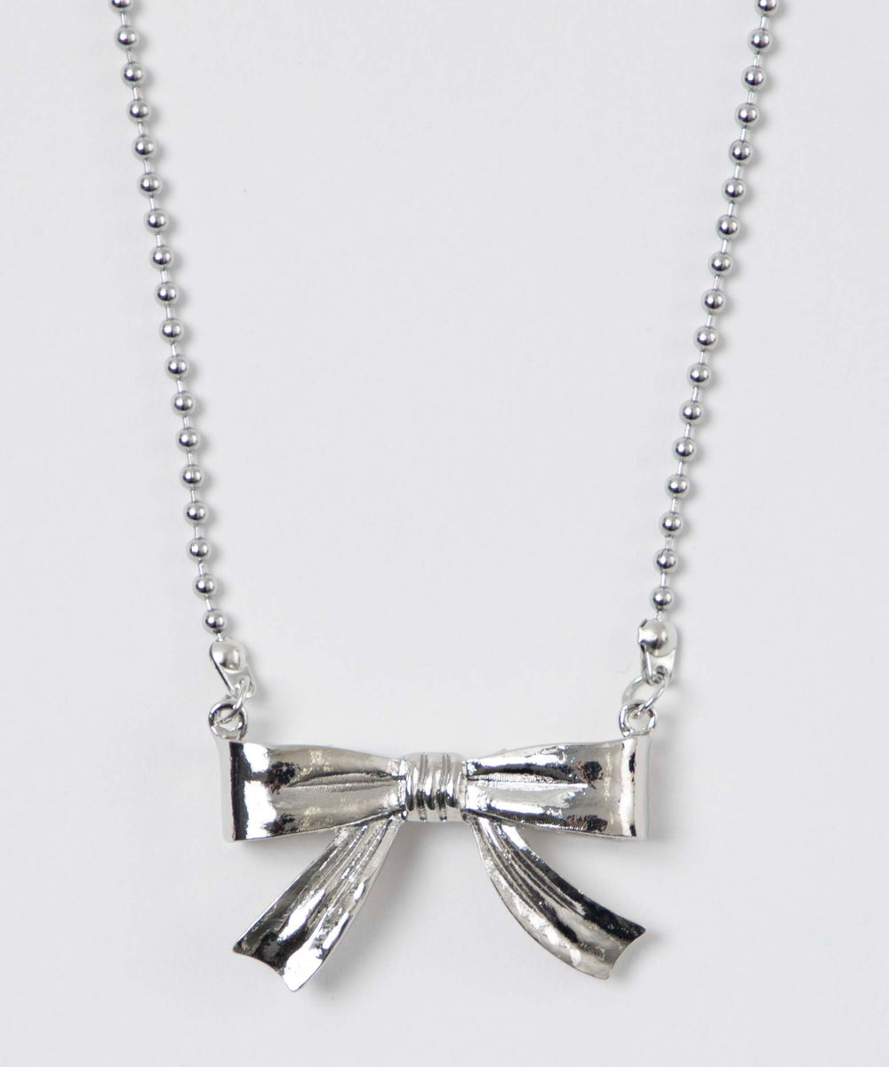 Lメタルリボンネックレス