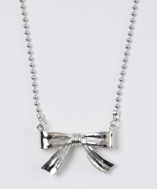Lメタルリボンネックレス