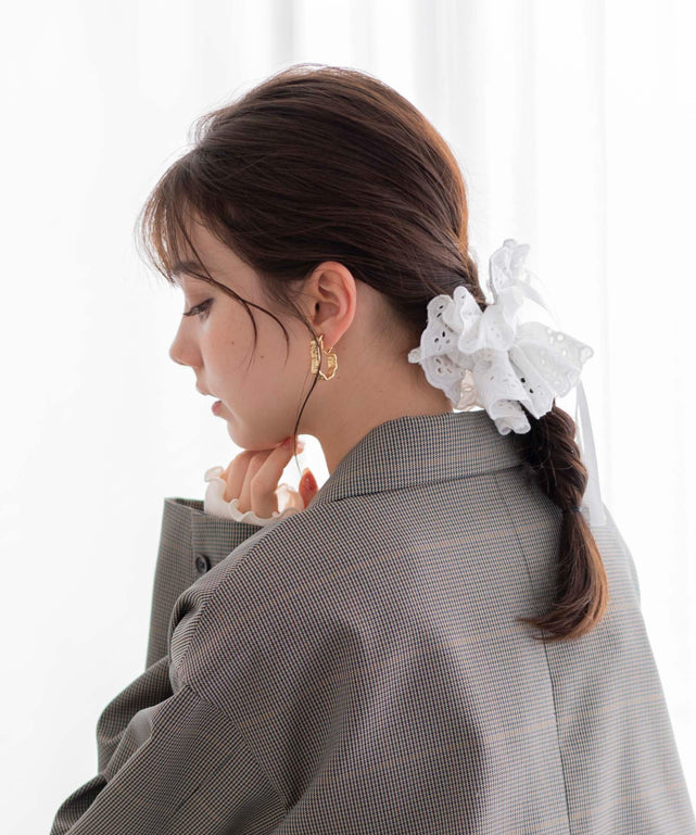 【公式】WEGO/Lリボン付きレースシュシュ/ヘアアクセサリー/レディース/ブラック/F/ファッション・アクセサリー u003e ファッション小物