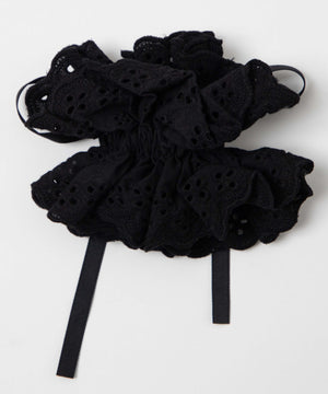 Lリボン付きレースシュシュ