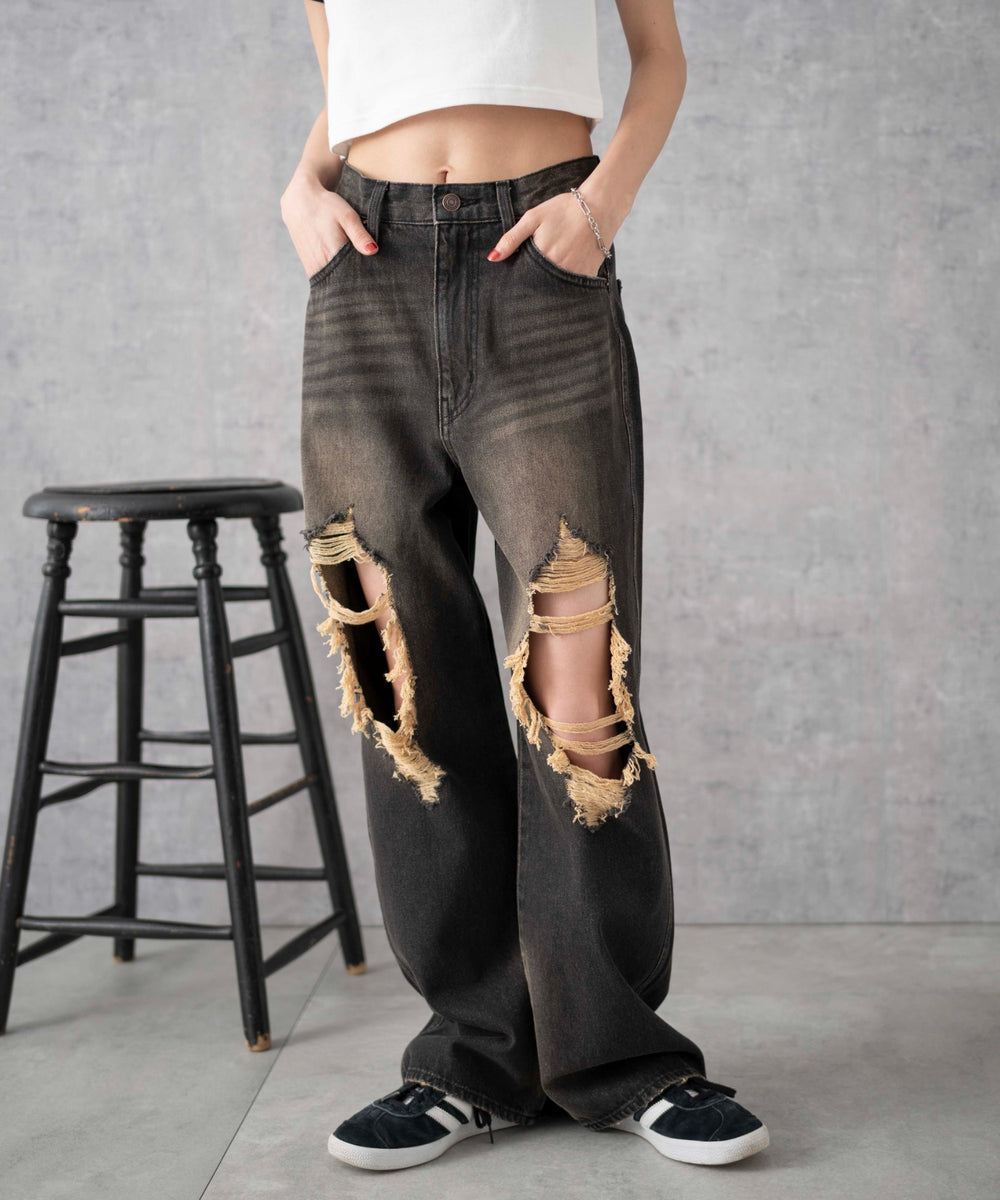 ブラック中濃オーバーダイ　モデル:161cm M着用