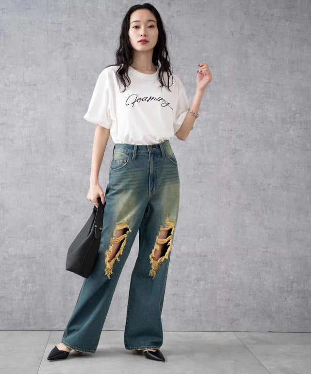 デニム中濃加工　モデル:161cm M着用