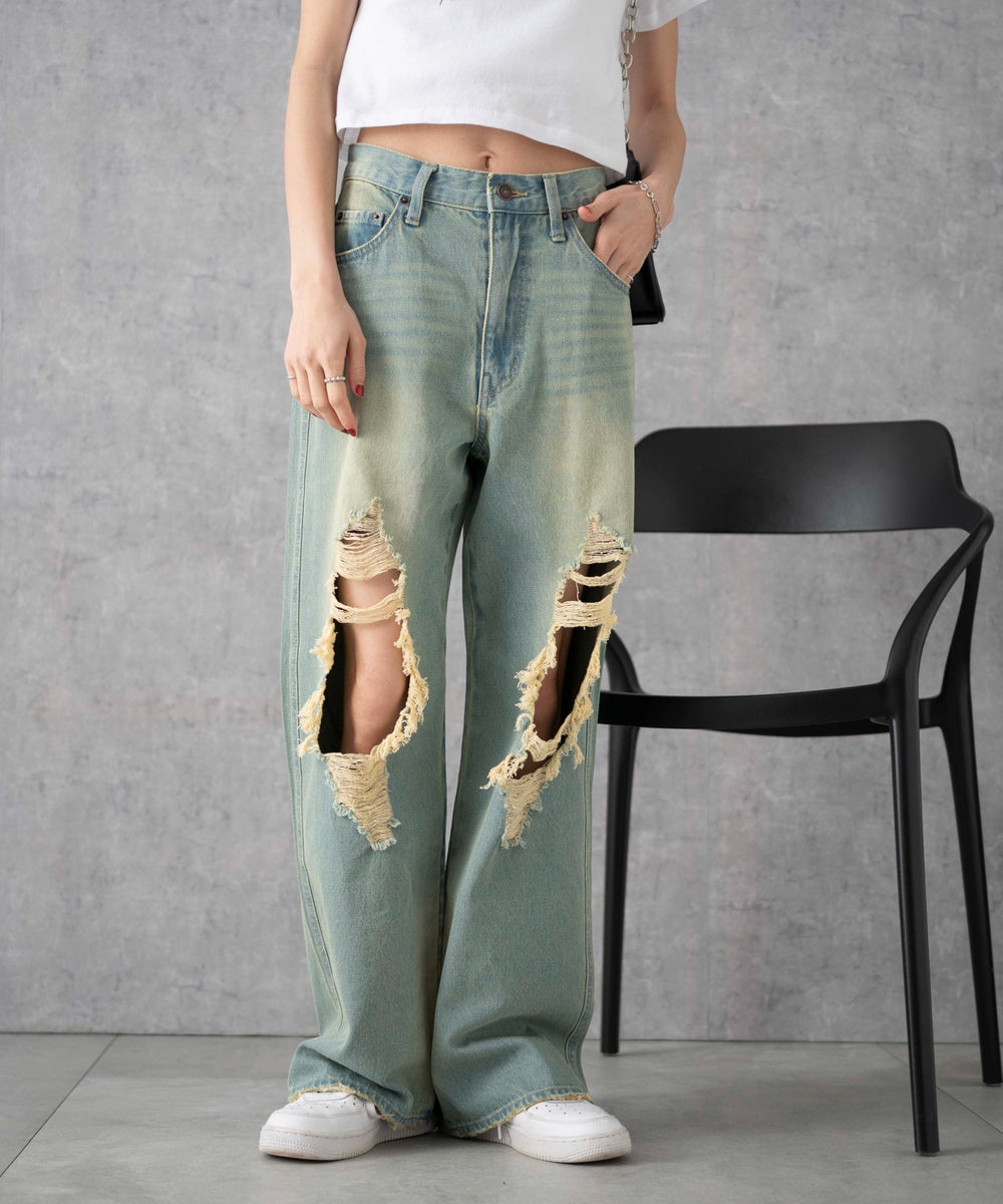 インディゴ淡オーバーダイ　モデル:161cm M着用