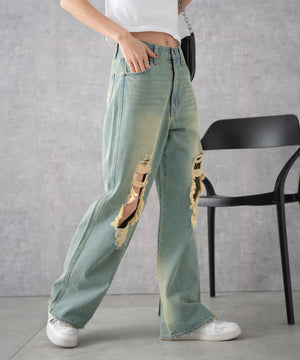 インディゴ淡オーバーダイ　モデル:161cm M着用