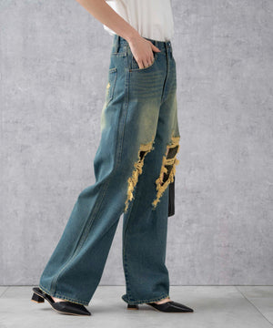 インディゴ中濃オーバダイ　モデル:161cm M着用