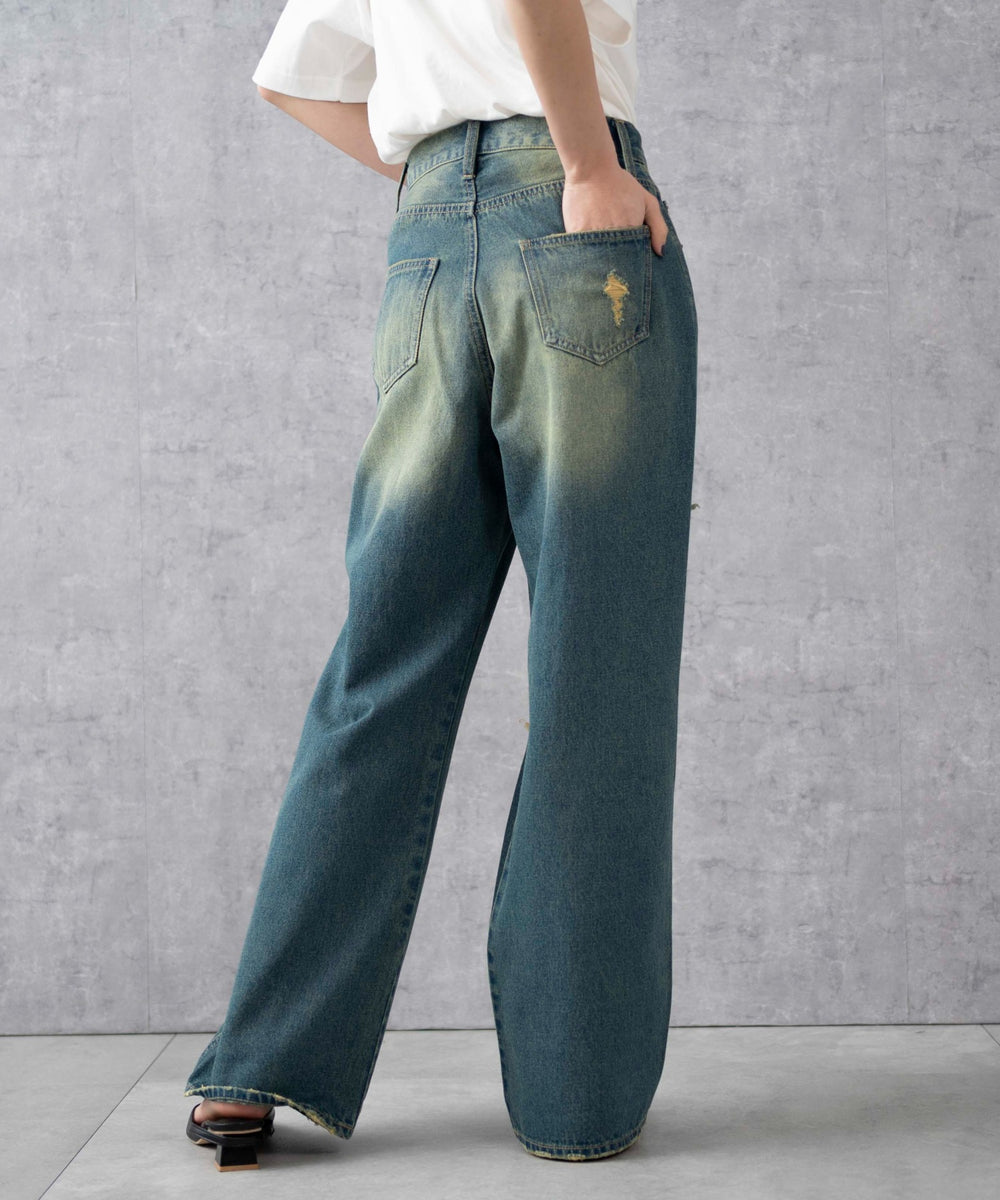 インディゴ中濃オーバダイ　モデル:161cm M着用