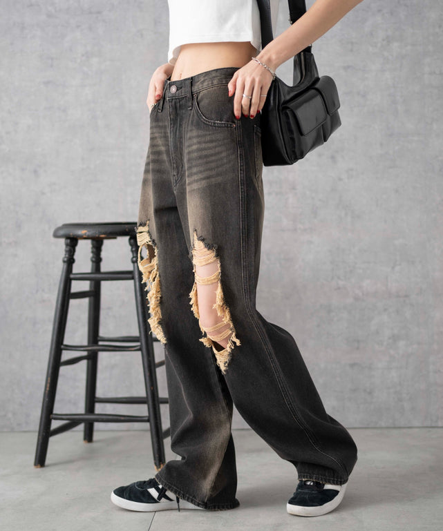 ブラック中濃オーバーダイ　モデル:161cm M着用