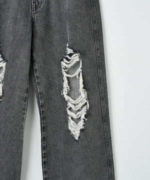 ヴィンテージウォッシュダメージデニムパンツ