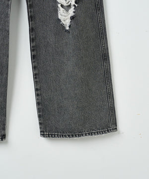 ヴィンテージウォッシュダメージデニムパンツ