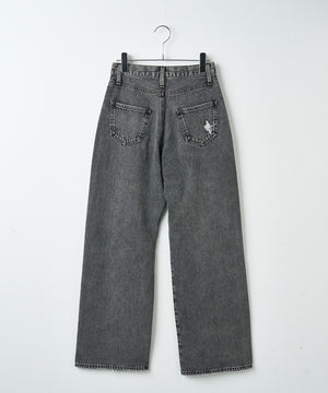 ヴィンテージウォッシュダメージデニムパンツ