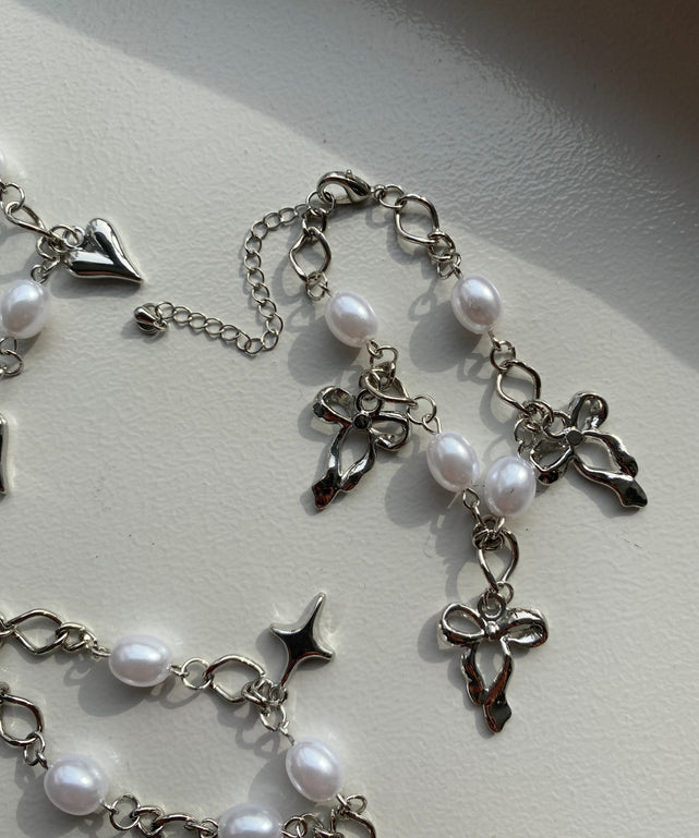 Lチェーンパールモチーフブレス/柄2（リボン）