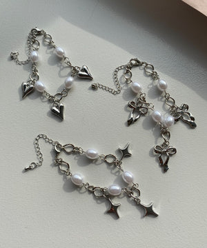 Lチェーンパールモチーフブレス