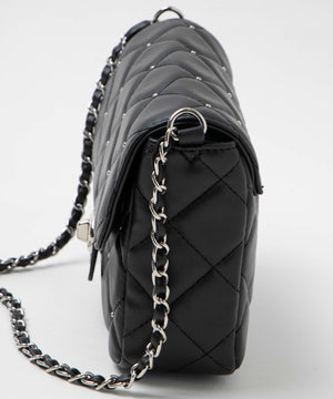 スタッズ付きキルティングショルダー