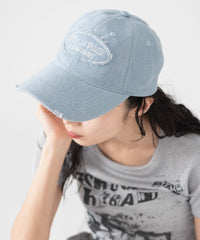 サークルフリンジロゴデニムキャップ