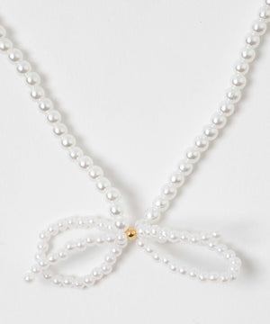 Lシンプルリボンパールネックレス