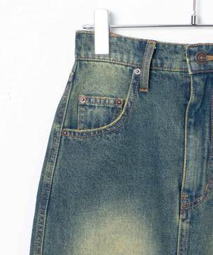 ヴィンテージウォッシュデニムロングスカート