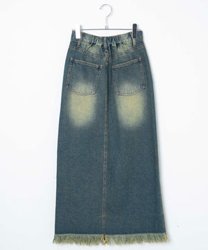 ヴィンテージウォッシュデニムロングスカート