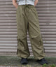 サイドリボンパラシュートパンツ/オリーブ モデル：159cm M着用