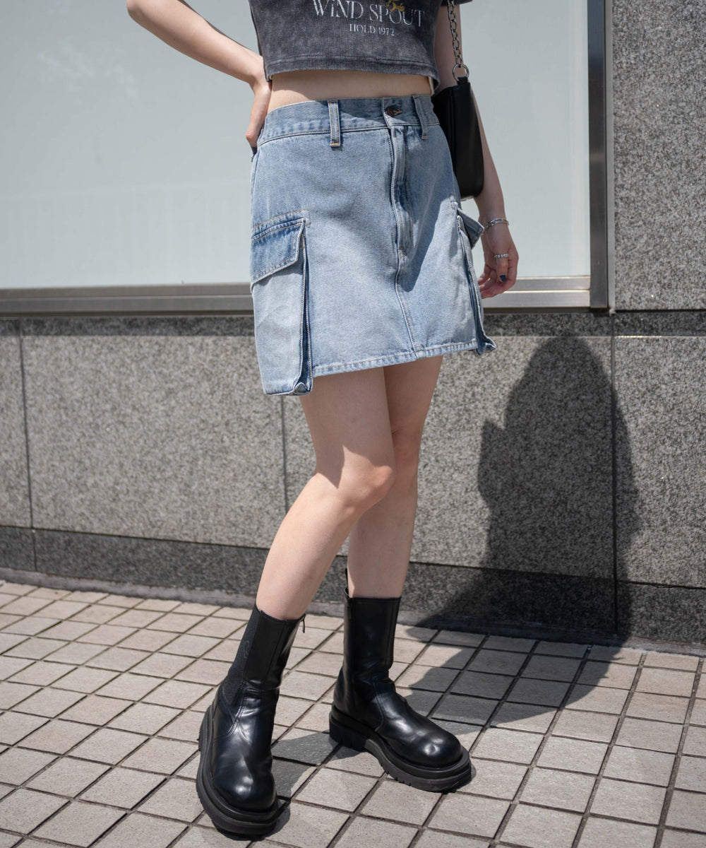 インディゴ淡ケミカル　モデル:155cm F着用