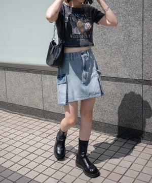 インディゴ淡ケミカル　モデル:155cm F着用