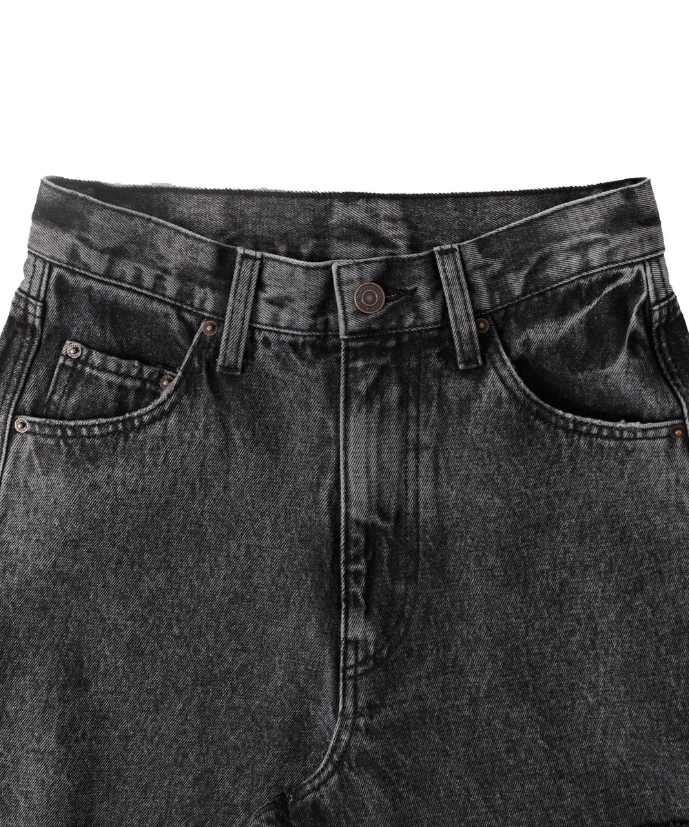 サイドスリットデニムストレートパンツ