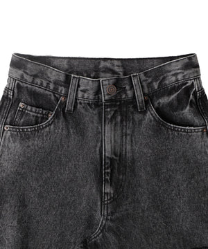 サイドスリットデニムストレートパンツ