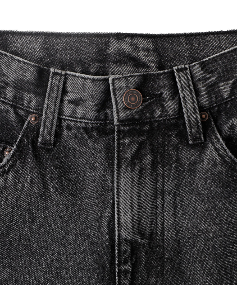 サイドスリットデニムストレートパンツ