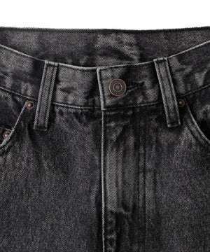 サイドスリットデニムストレートパンツ