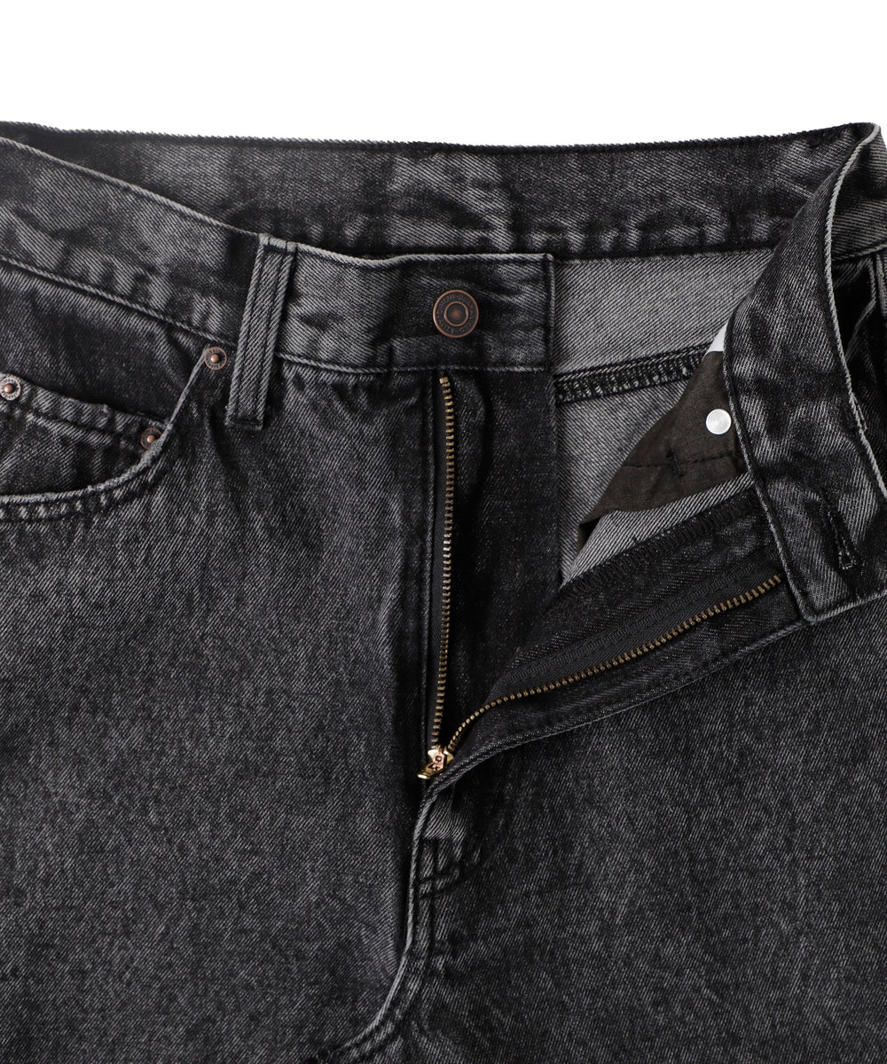 サイドスリットデニムストレートパンツ