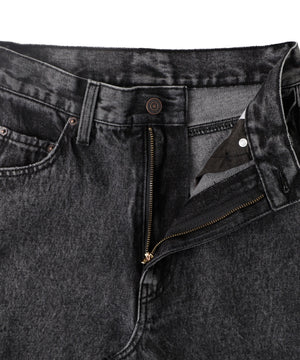 サイドスリットデニムストレートパンツ