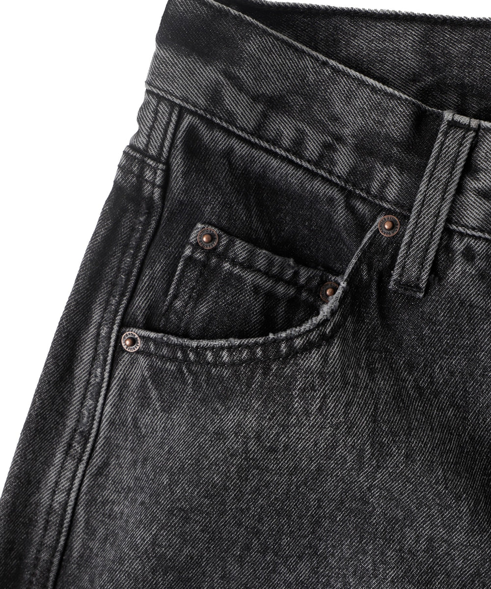 サイドスリットデニムストレートパンツ