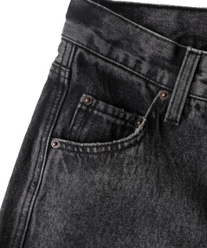 サイドスリットデニムストレートパンツ