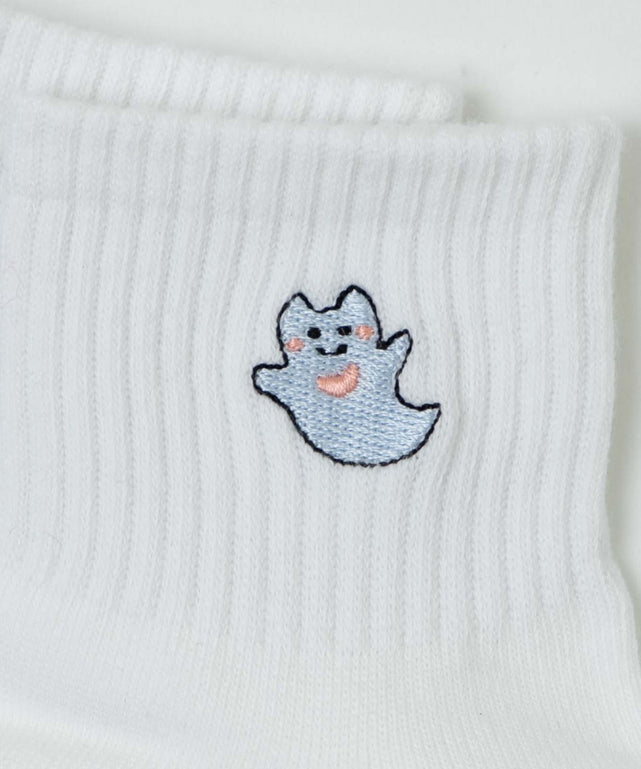 アニマル刺繍アンクル底パイルソックス(23-25cm)