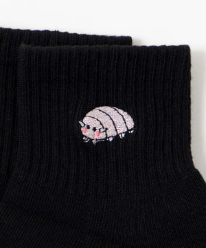 アニマル刺繍アンクル底パイルソックス(23-25cm)