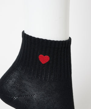 モチーフ刺繍アンクル底パイルソックス(23-25cm)