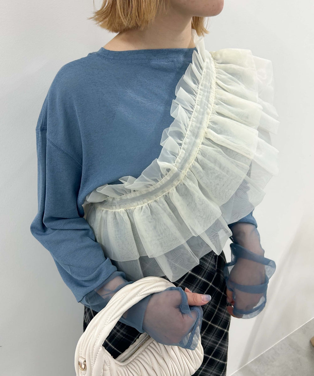 オーガンジーオフホワイト(柄４)