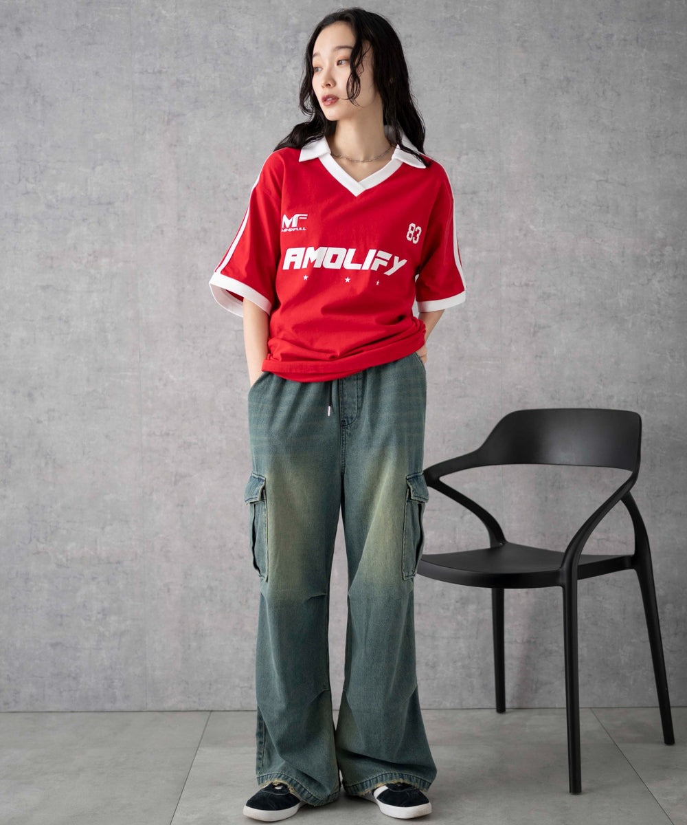 デニム(インディゴオーバーダイ)　モデル:161cm M着用