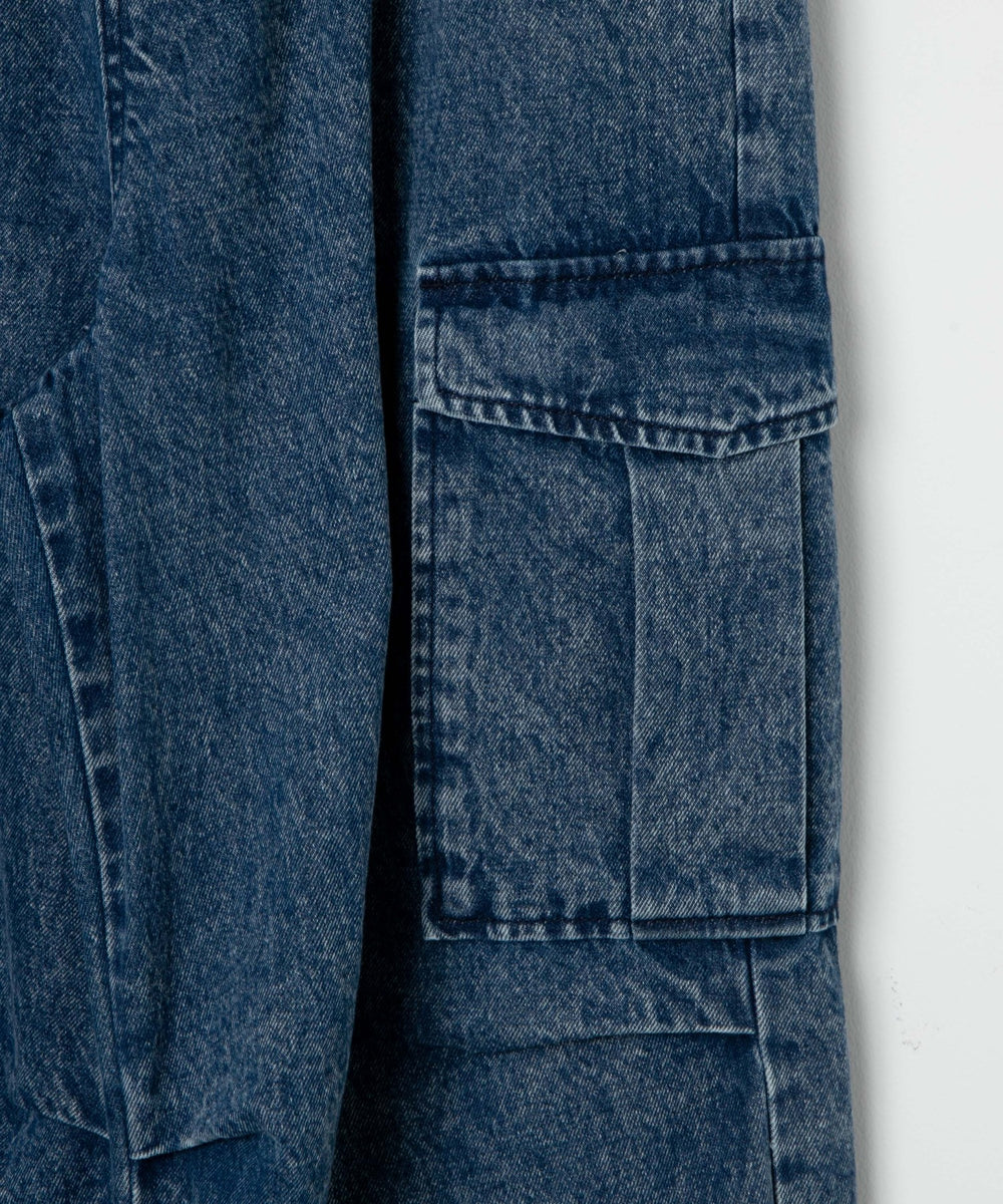 デニムパラシュートカーゴパンツ