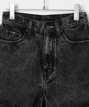 台形デニムショートパンツ