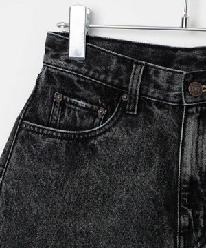 台形デニムショートパンツ