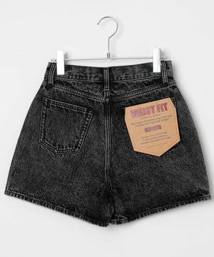 台形デニムショートパンツ