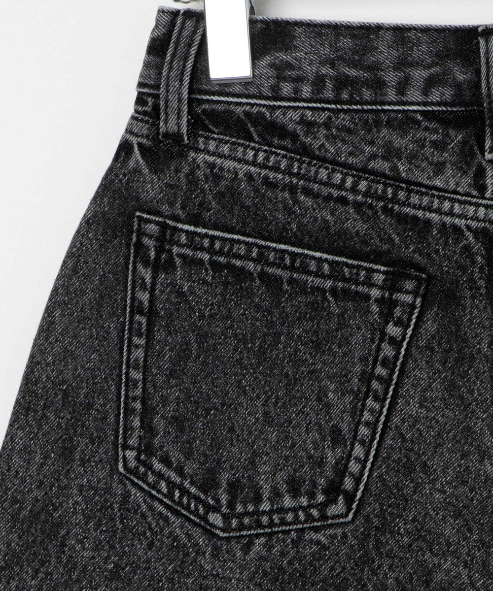 台形デニムショートパンツ