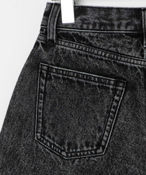 台形デニムショートパンツ