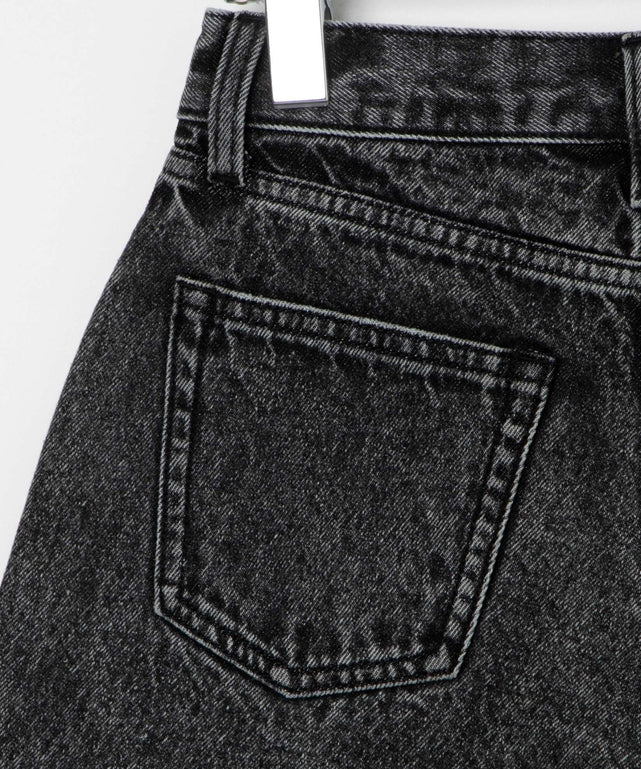 台形デニムショートパンツ