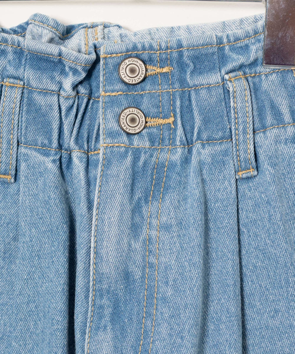 ウエストフリルマムデニムパンツ