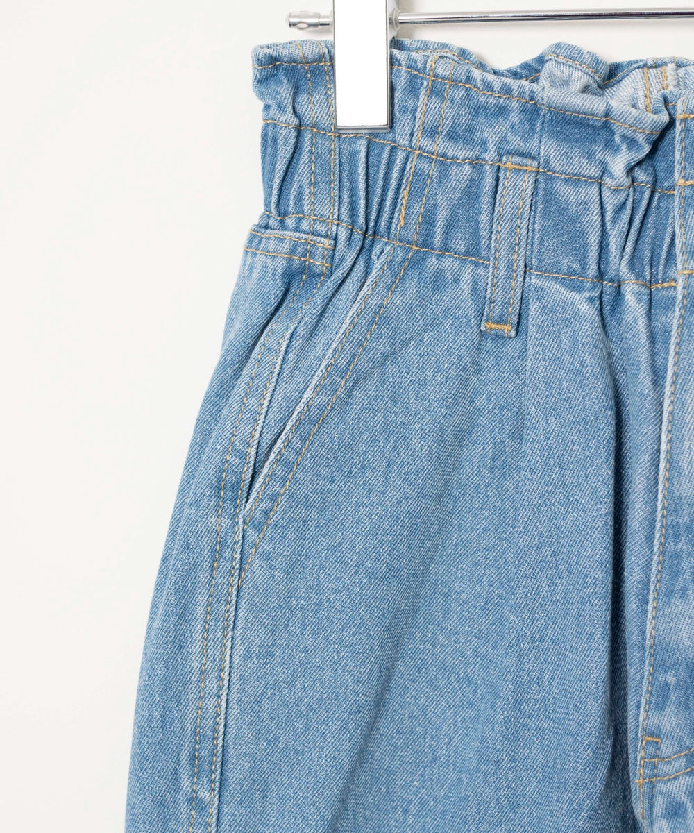 ウエストフリルマムデニムパンツ